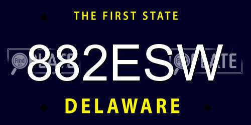 882ESW Delaware License Plate