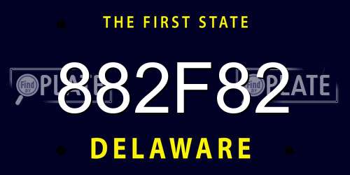 882F82 Delaware License Plate