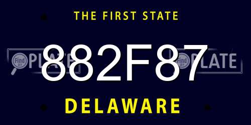 882F87 Delaware License Plate