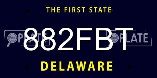 882FBT Delaware License Plate