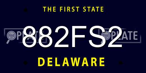 882FS2 Delaware License Plate