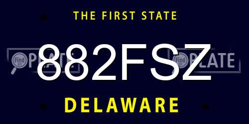 882FSZ Delaware License Plate
