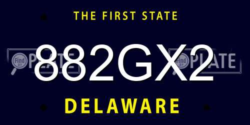 882GX2 Delaware License Plate