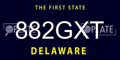 882GXT Delaware License Plate