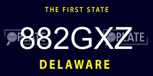 882GXZ Delaware License Plate