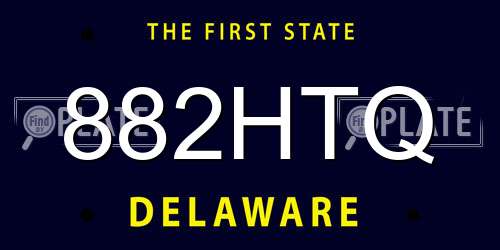882HTQ Delaware License Plate