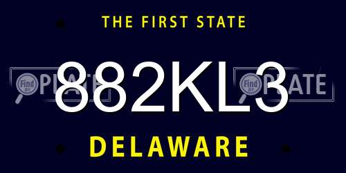 882KL3 Delaware License Plate