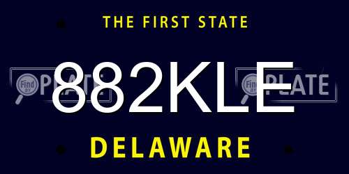 882KLE Delaware License Plate