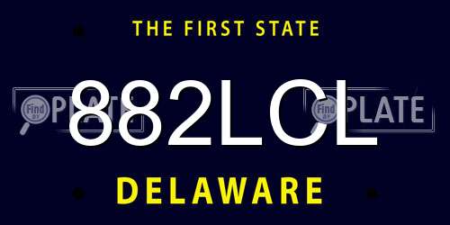 882LCL Delaware License Plate