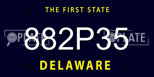 882P35 Delaware License Plate