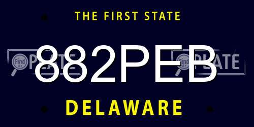 882PEB Delaware License Plate