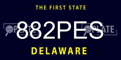 882PES Delaware License Plate