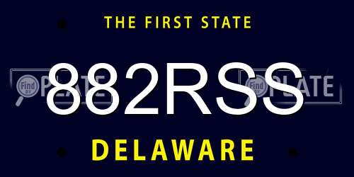 882RSS Delaware License Plate