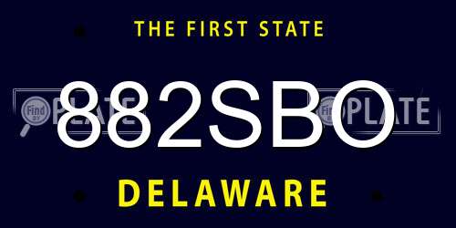 882SBO Delaware License Plate
