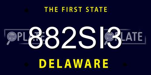 882SI3 Delaware License Plate