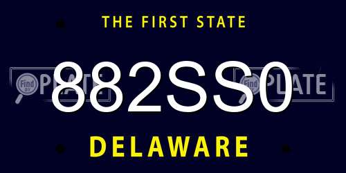 882SS0 Delaware License Plate
