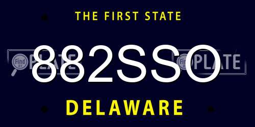 882SSO Delaware License Plate