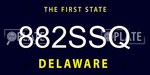 882SSQ Delaware License Plate