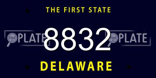8832 Delaware License Plate
