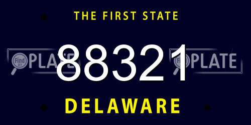 88321 Delaware License Plate