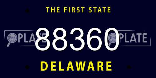 88360 Delaware License Plate
