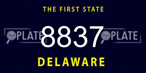 8837 Delaware License Plate