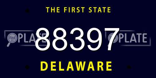 88397 Delaware License Plate