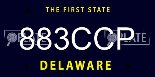 883CCP Delaware License Plate