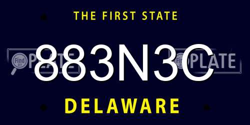 883N3C Delaware License Plate