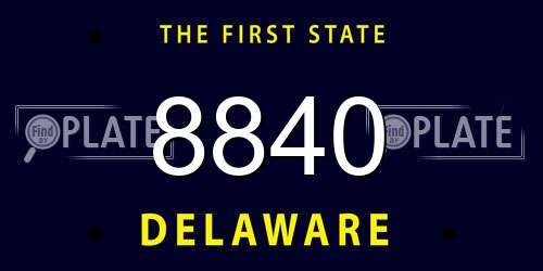 8840 Delaware License Plate