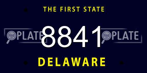 8841 Delaware License Plate