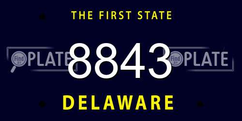 8843 Delaware License Plate