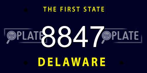 8847 Delaware License Plate