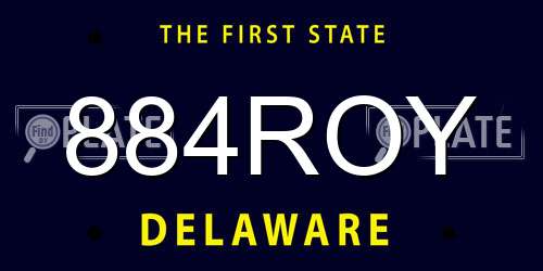 884ROY Delaware License Plate