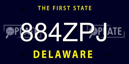 884ZPJ Delaware License Plate