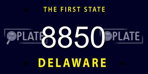 8850 Delaware License Plate