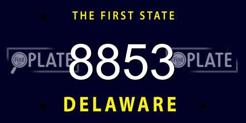 8853 Delaware License Plate