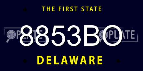 8853BO Delaware License Plate