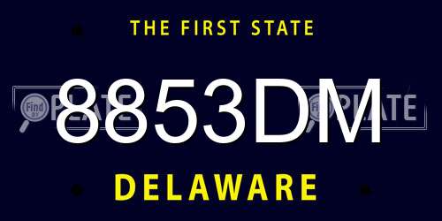 8853DM Delaware License Plate