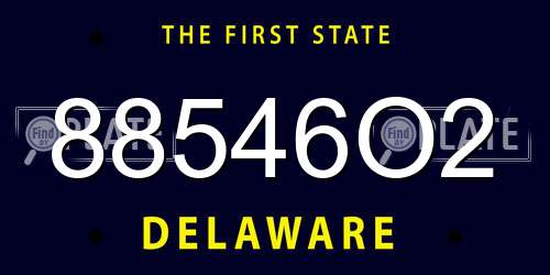 88546O2 Delaware License Plate