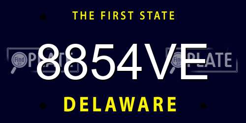 8854VE Delaware License Plate