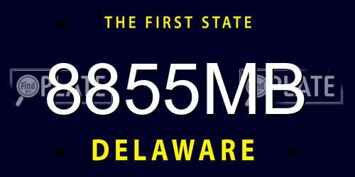 8855MB Delaware License Plate