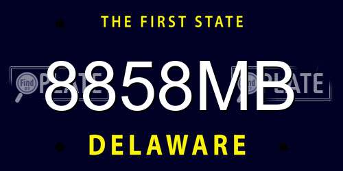 8858MB Delaware License Plate