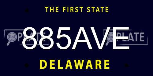 885AVE Delaware License Plate