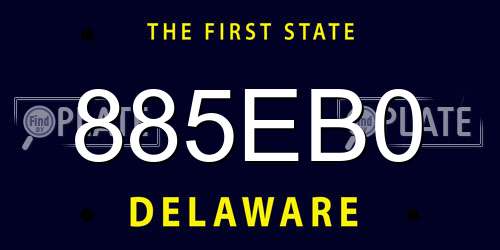 885EB0 Delaware License Plate