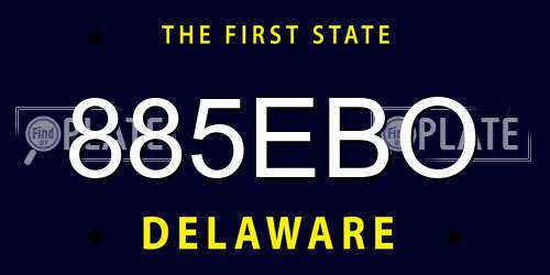 885EBO Delaware License Plate