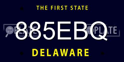 885EBQ Delaware License Plate