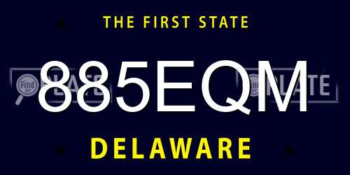 885EQM Delaware License Plate