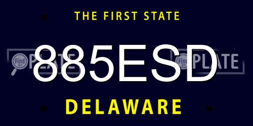 885ESD Delaware License Plate