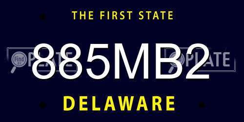 885MB2 Delaware License Plate